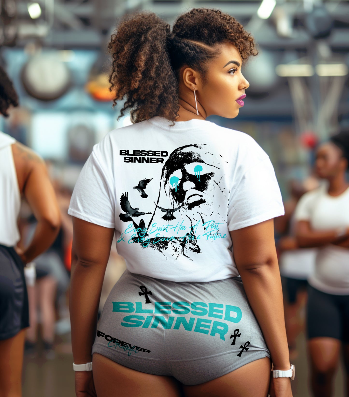 Blessed Sinner Woman's Gym Shorts