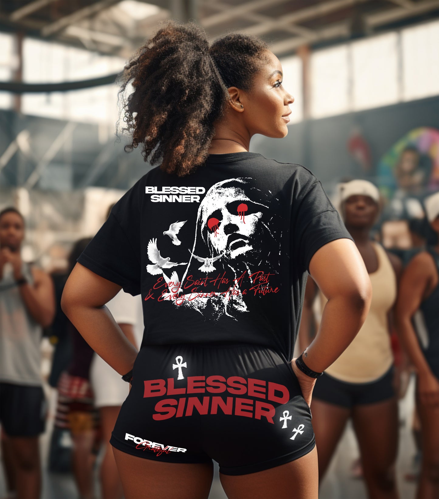 Blessed Sinner Woman's Gym Shorts